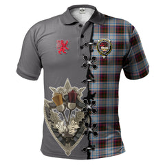 MacDonald Dress Ancient Tartan Polo Shirt - Lion Rampant And Celtic Thistle Style