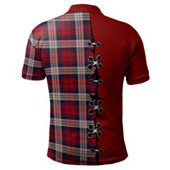 MacDonald Dress Irish Tartan Polo Shirt - Lion Rampant And Celtic Thistle Style