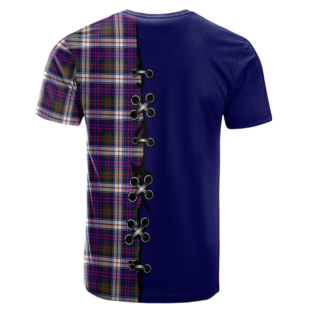 MacDonald Dress Modern Tartan T-shirt - Lion Rampant And Celtic Thistle Style