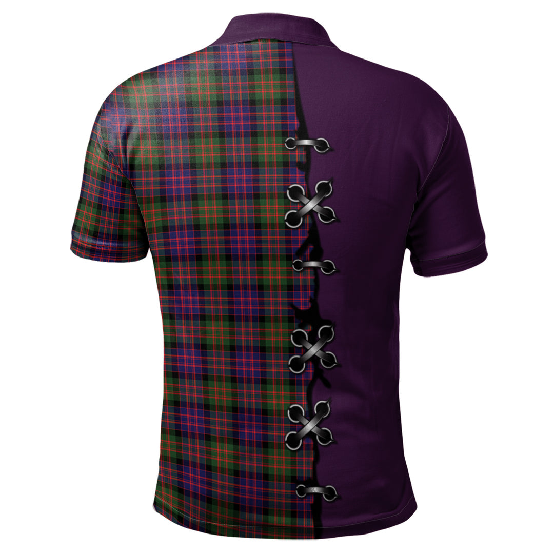 MacDonald Modern Tartan Polo Shirt - Lion Rampant And Celtic Thistle Style