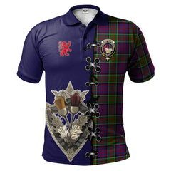 MacDonald of Clanranald Modern Tartan Polo Shirt - Lion Rampant And Celtic Thistle Style