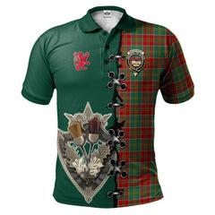MacDonald of Kingsburgh Tartan Polo Shirt - Lion Rampant And Celtic Thistle Style