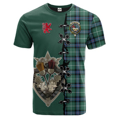 MacDonald of the Isles Hunting Ancient Tartan T-shirt - Lion Rampant And Celtic Thistle Style