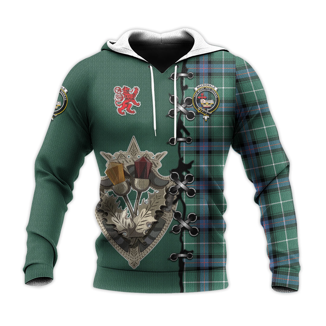 MacDonald of the Isles Hunting Ancient Tartan Hoodie - Lion Rampant And Celtic Thistle Style