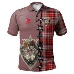 MacDougal Dress Tartan Polo Shirt - Lion Rampant And Celtic Thistle Style