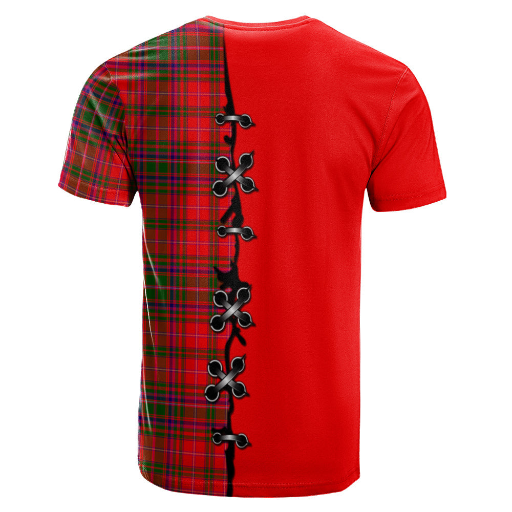 MacDougall Modern Tartan T-shirt - Lion Rampant And Celtic Thistle Style