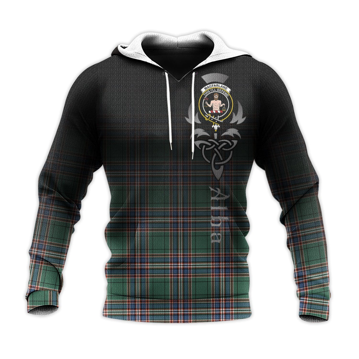 MacFarlane Hunting Ancient Tartan Hoodie - Alba Celtic Style