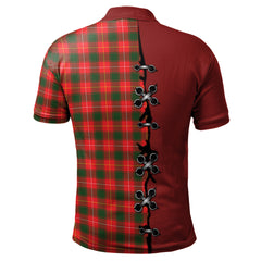 MacFie Modern Tartan Polo Shirt - Lion Rampant And Celtic Thistle Style