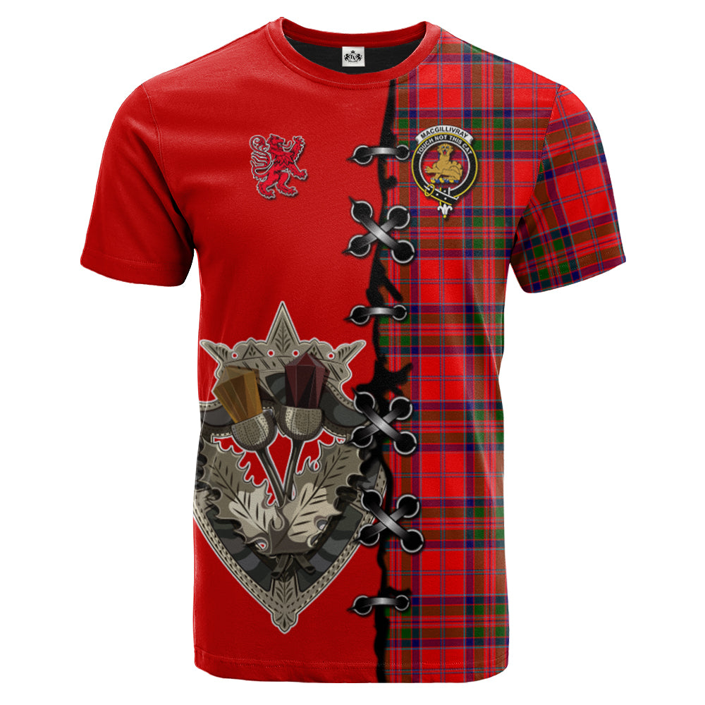 MacGillivray Modern Tartan T-shirt - Lion Rampant And Celtic Thistle Style