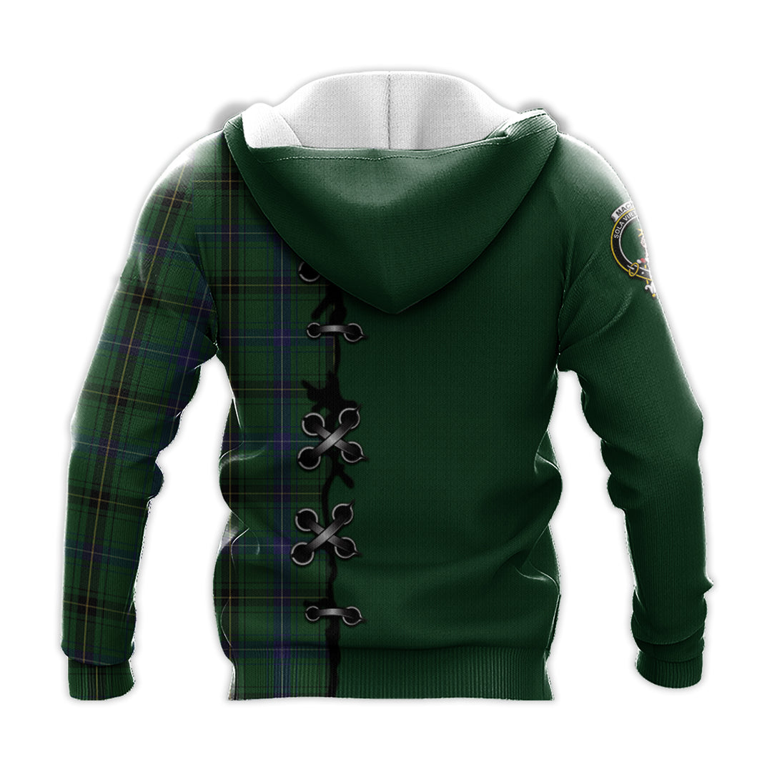 MacKendrick Tartan Hoodie - Lion Rampant And Celtic Thistle Style