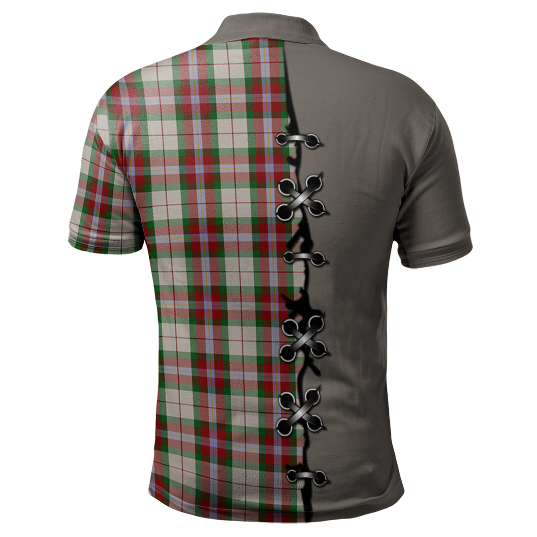 MacLean Dress Tartan Polo Shirt - Lion Rampant And Celtic Thistle Style