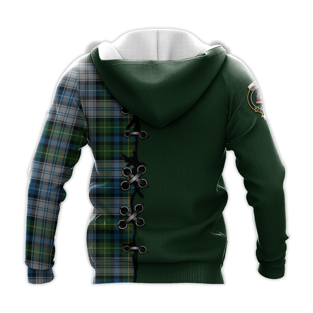 MacNeil Dress Tartan Hoodie - Lion Rampant And Celtic Thistle Style