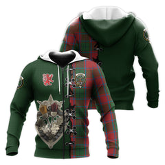 MacPhail Blue Bands Tartan Hoodie - Lion Rampant And Celtic Thistle Style