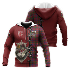MacRae Red Tartan Hoodie - Lion Rampant And Celtic Thistle Style