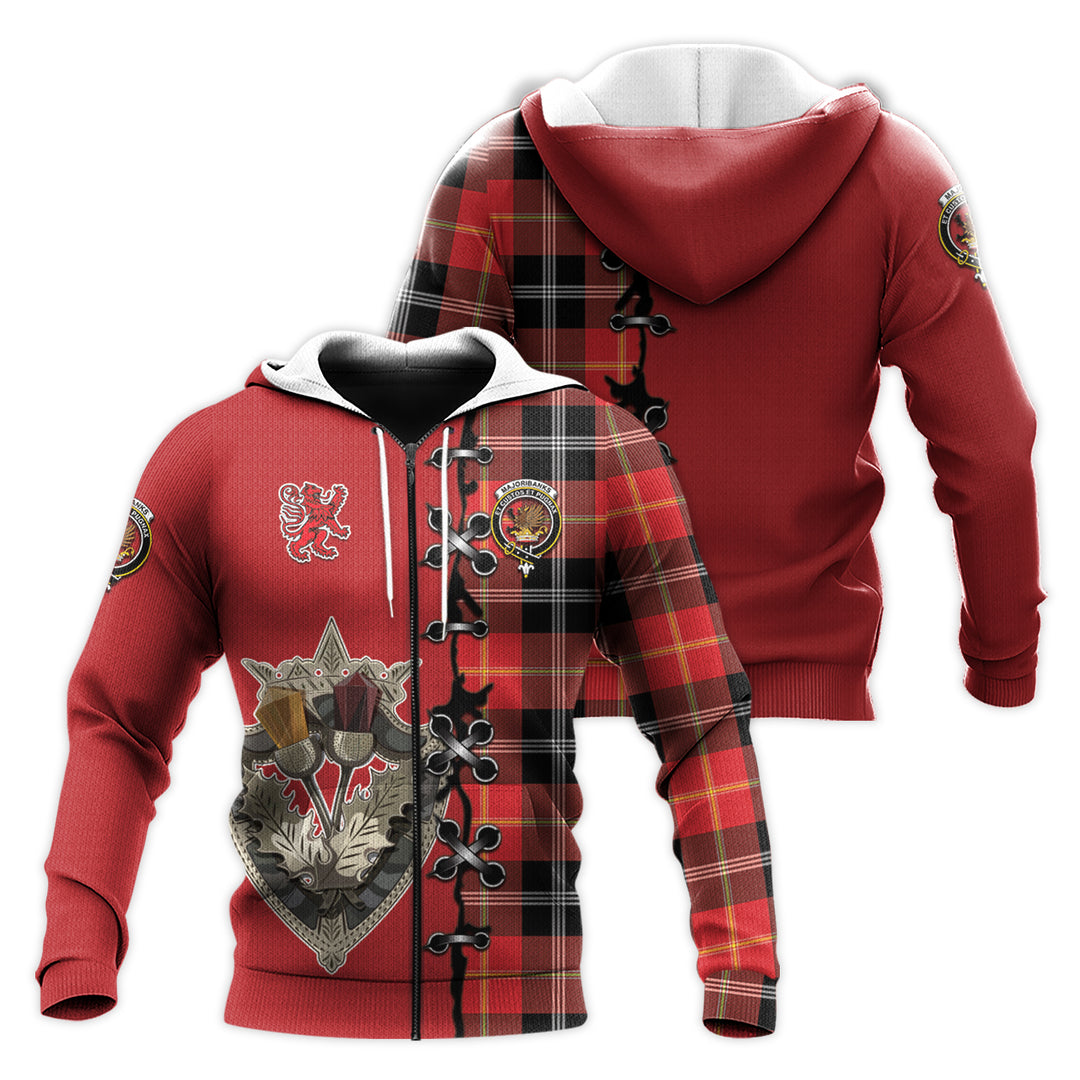 Majoribanks Tartan Hoodie - Lion Rampant And Celtic Thistle Style