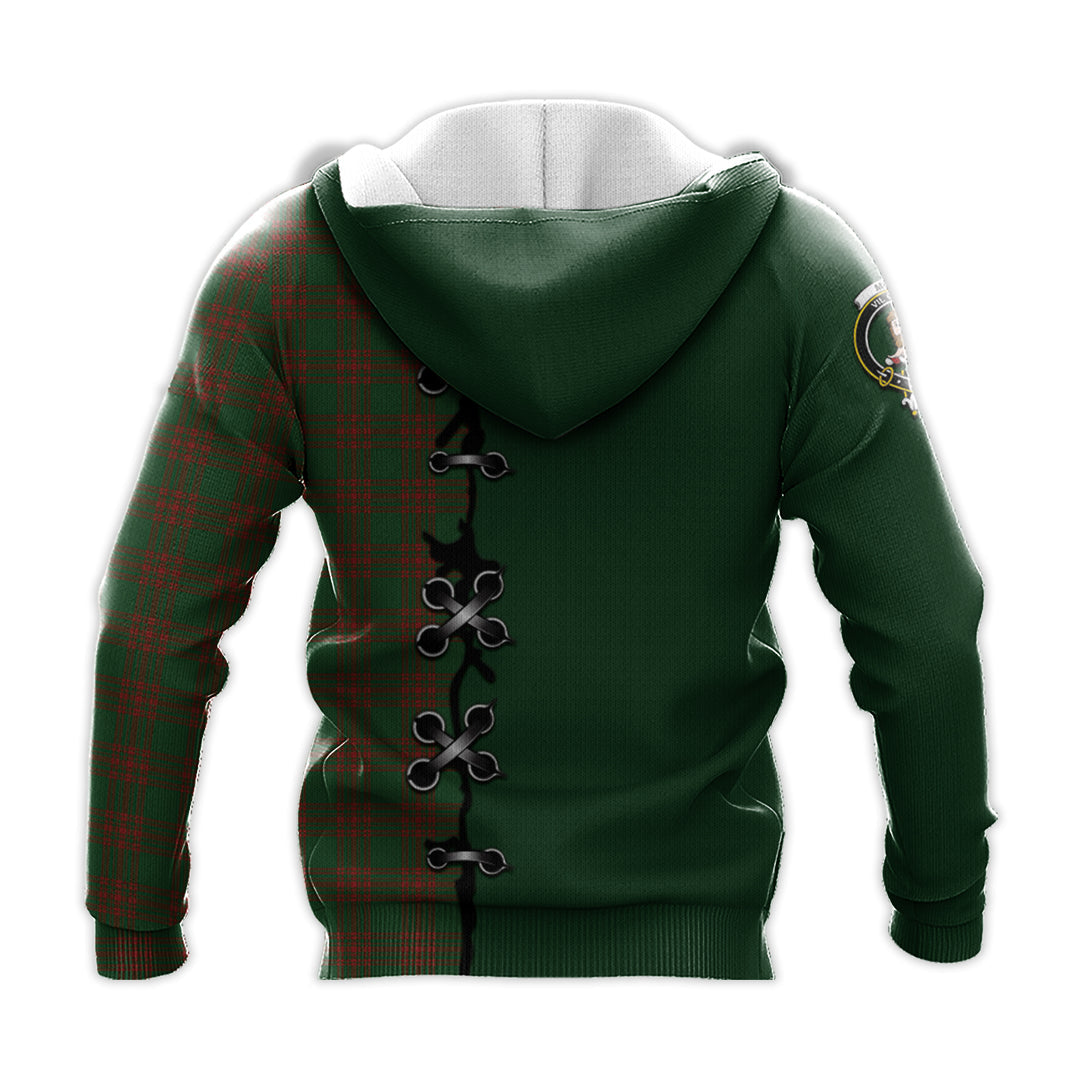 Menzies Tartan Hoodie - Lion Rampant And Celtic Thistle Style