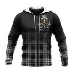 Menzies Black And White Tartan Hoodie - Alba Celtic Style