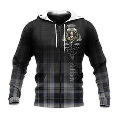 Menzies Black Dress Tartan Hoodie - Alba Celtic Style