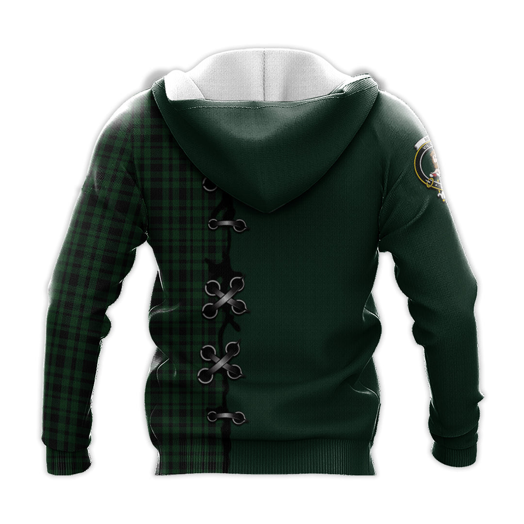 Menzies Green Tartan Hoodie - Lion Rampant And Celtic Thistle Style