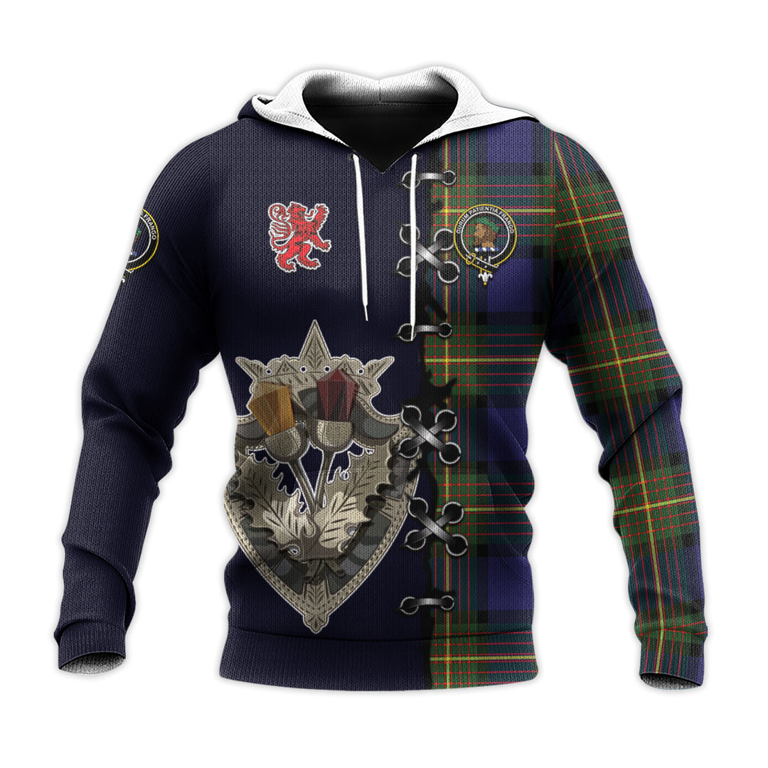 Moore Tartan Hoodie - Lion Rampant And Celtic Thistle Style