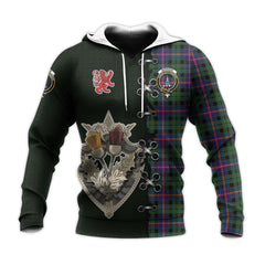 Morrison Modern Tartan Hoodie - Lion Rampant And Celtic Thistle Style