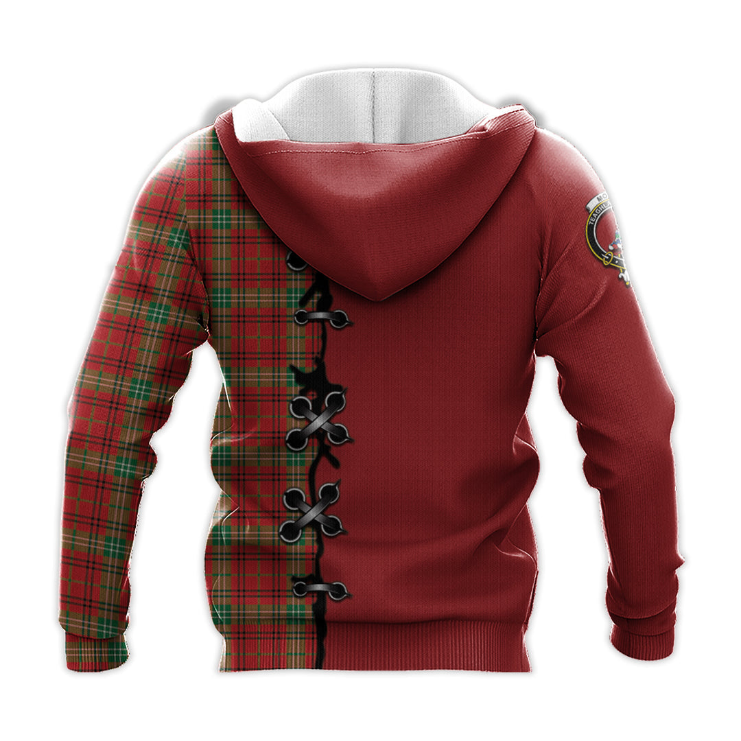 Morrison Red Modern Tartan Hoodie - Lion Rampant And Celtic Thistle Style