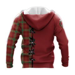 Morrison Red Modern Tartan Hoodie - Lion Rampant And Celtic Thistle Style