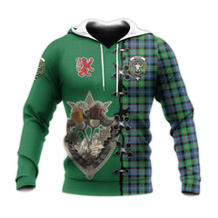 Murray of Atholl Ancient Tartan Hoodie - Lion Rampant And Celtic Thistle Style