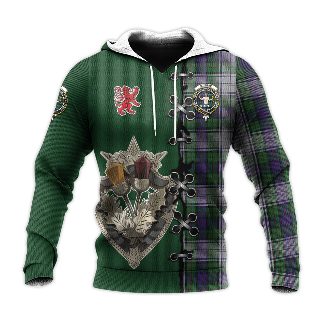 Murray of Atholl Dress Tartan Hoodie - Lion Rampant And Celtic Thistle Style