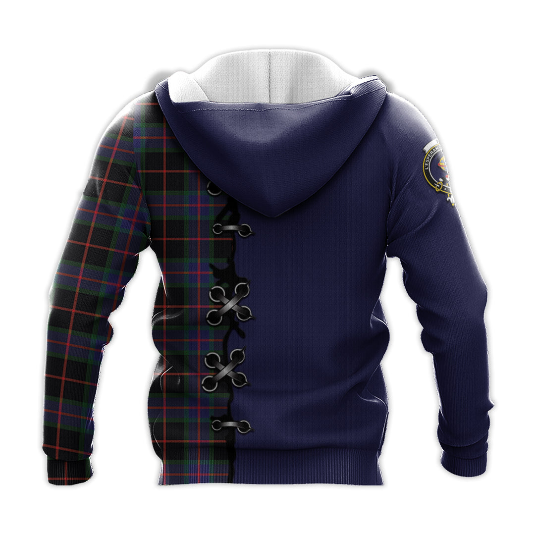 Nairn Tartan Hoodie - Lion Rampant And Celtic Thistle Style