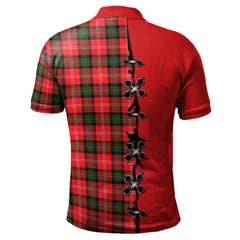 Nesbitt Modern Tartan Polo Shirt - Lion Rampant And Celtic Thistle Style