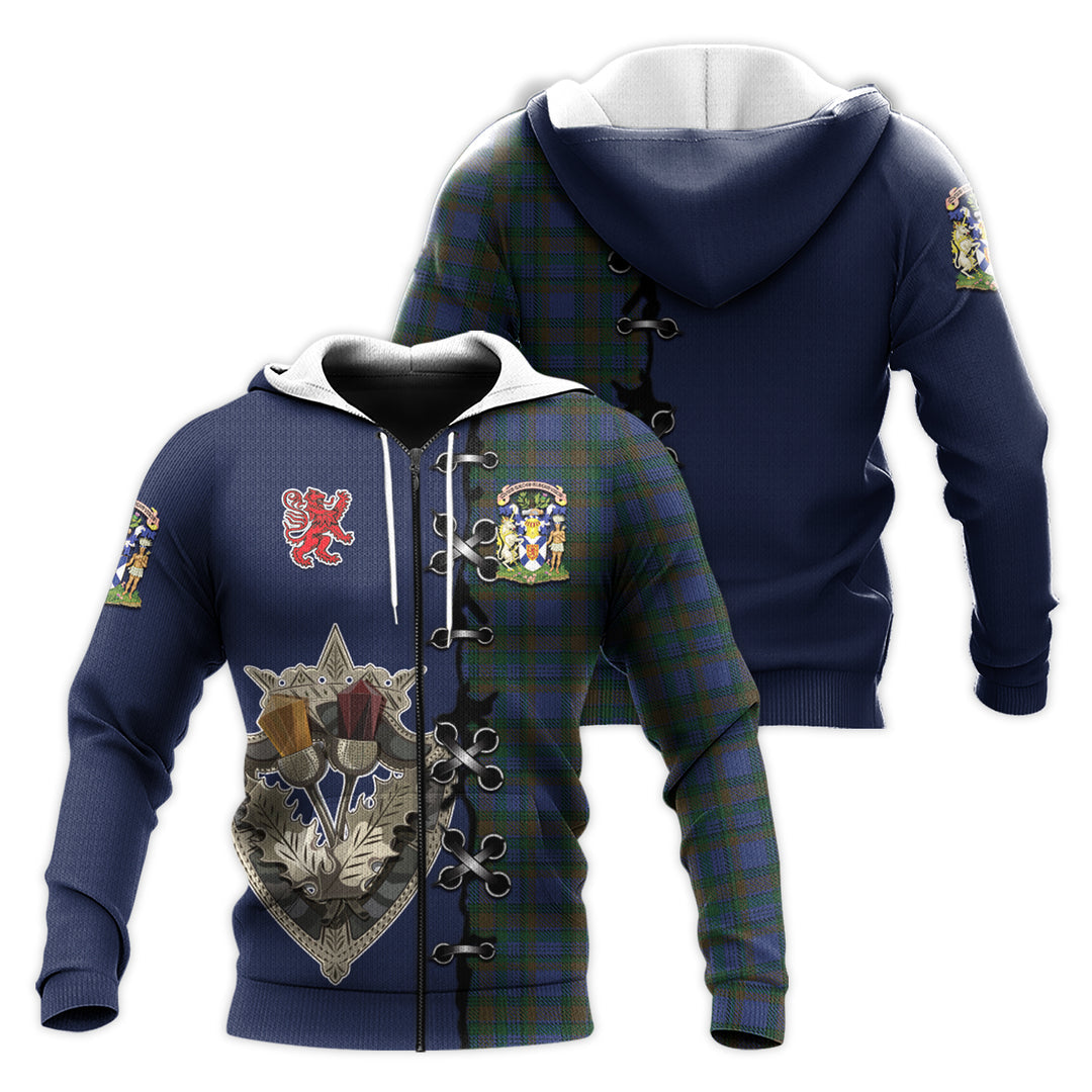 NovaScotia District Tartan Hoodie - Lion Rampant And Celtic Thistle Style