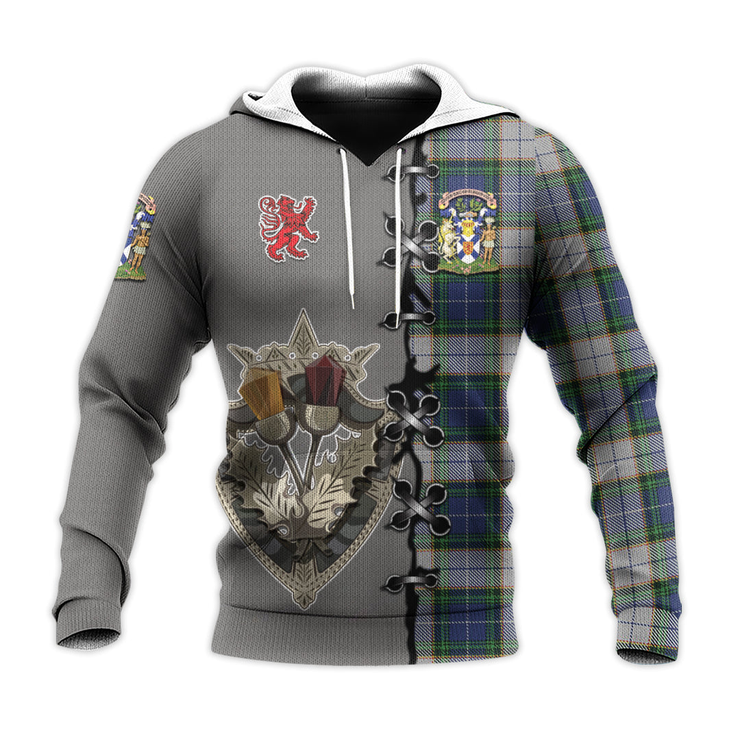 NovaScotia District Dress Tartan Hoodie - Lion Rampant And Celtic Thistle Style