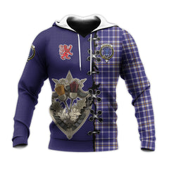 Ochterlony Tartan Hoodie - Lion Rampant And Celtic Thistle Style