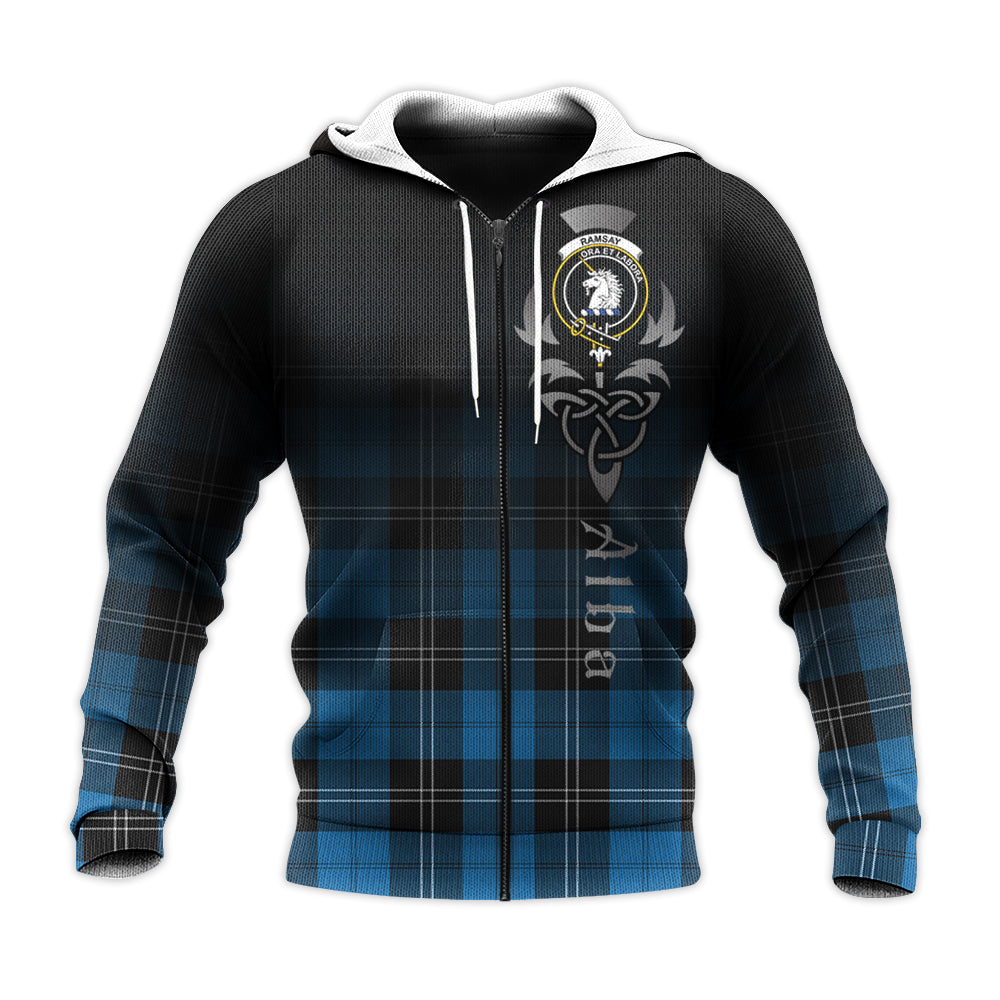 Ramsay Blue Ancient Tartan Hoodie - Alba Celtic Style