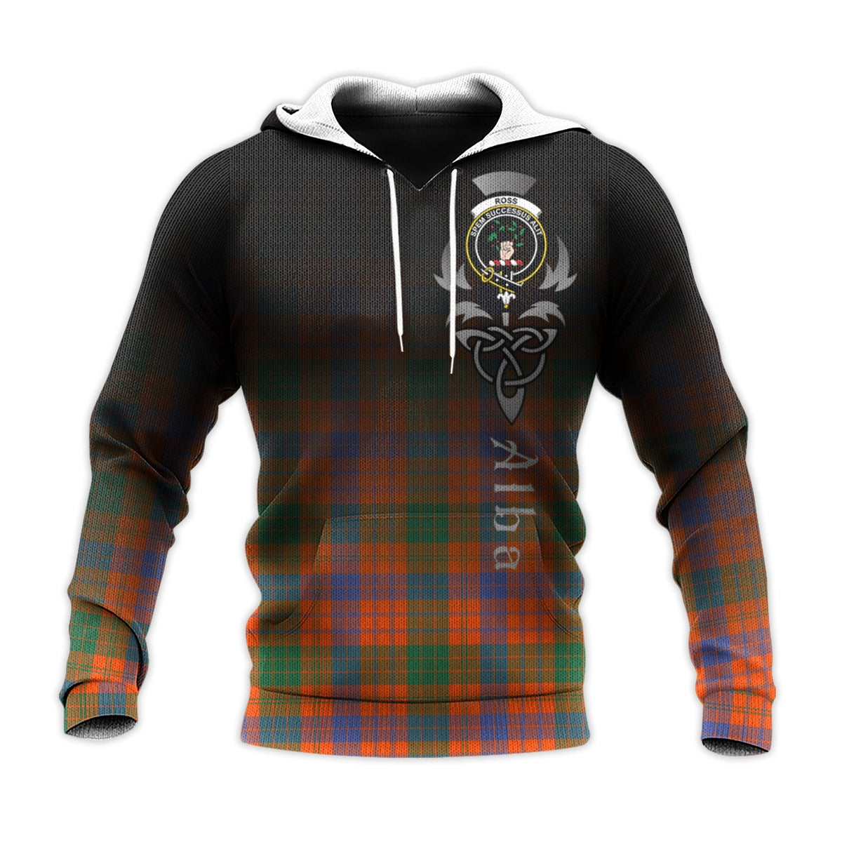 Ross Ancient Tartan Hoodie - Alba Celtic Style