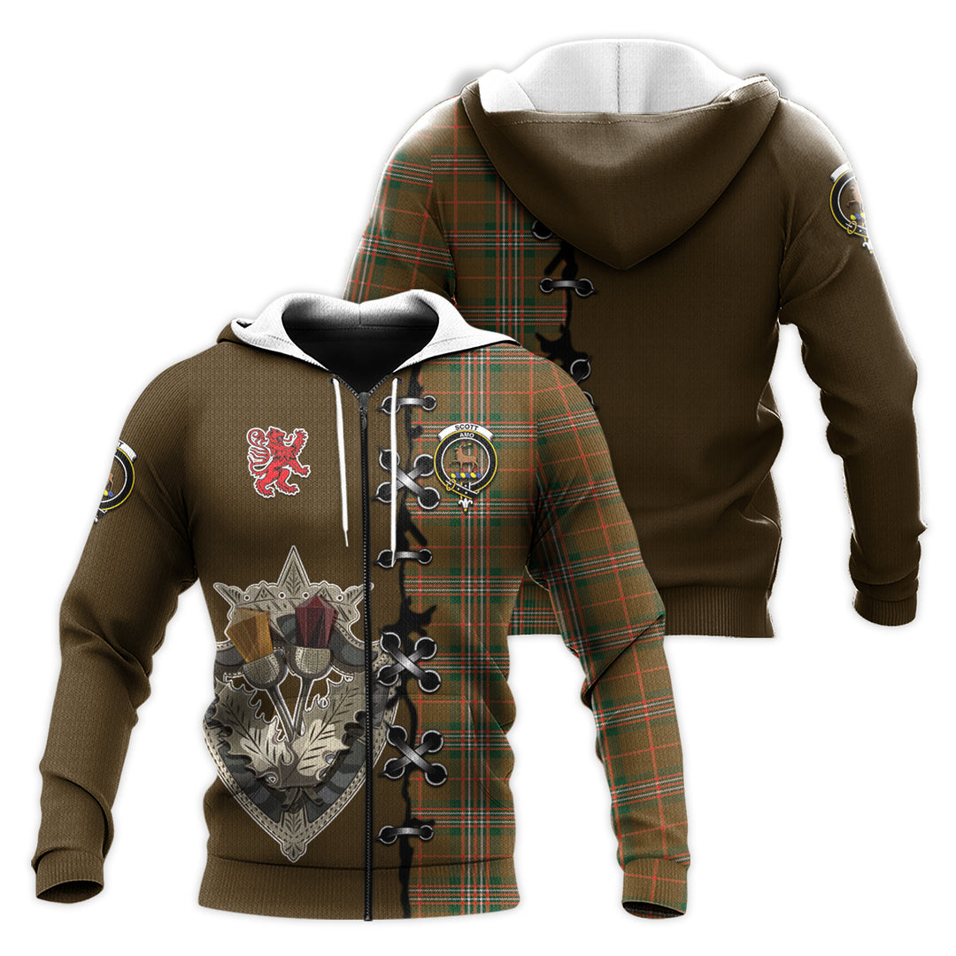 Scott Brown Modern Tartan Hoodie - Lion Rampant And Celtic Thistle Style