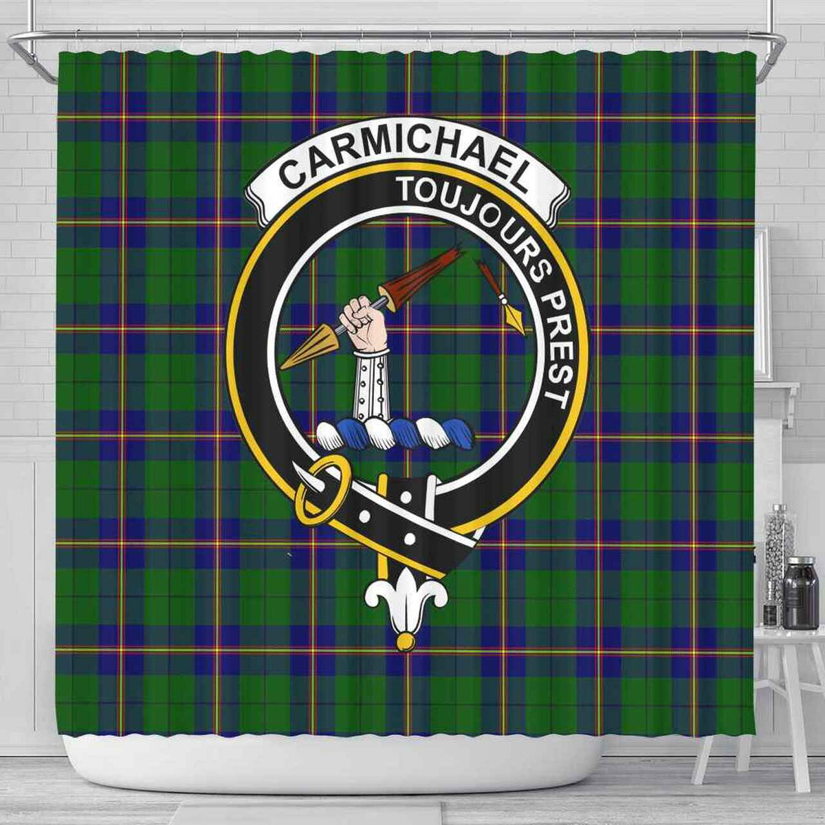 Carmichael Tartan Crest Shower Curtain