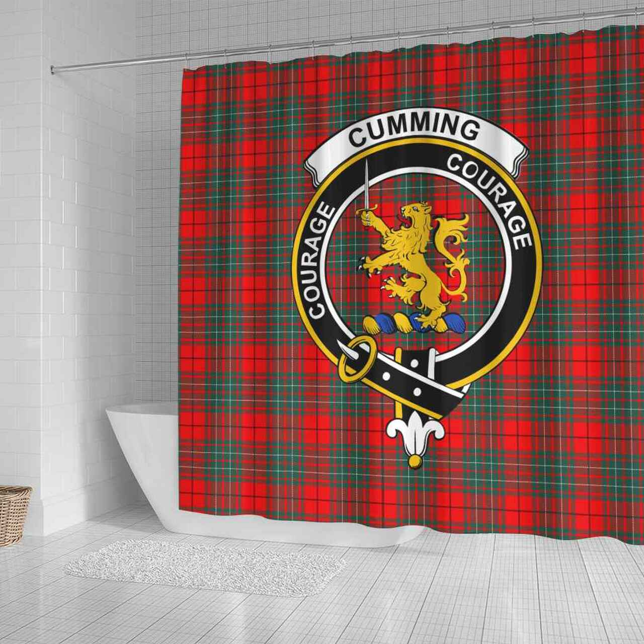 Cumming Tartan Crest Shower Curtain