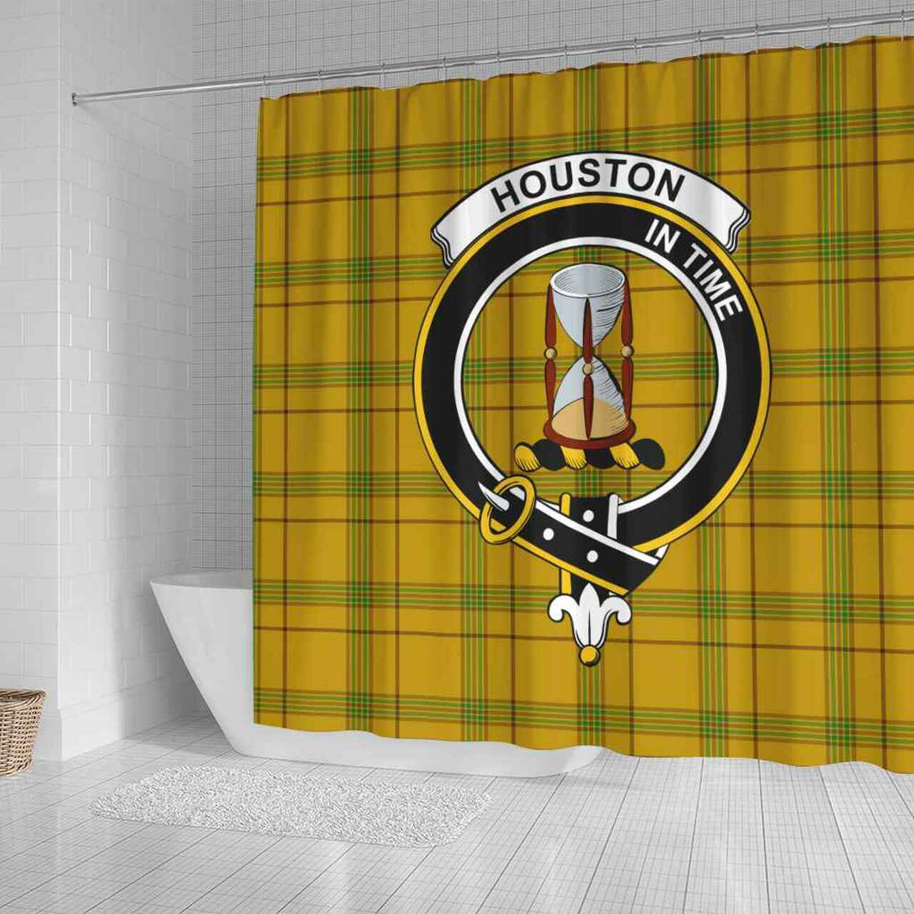 Houston Tartan Crest Shower Curtain