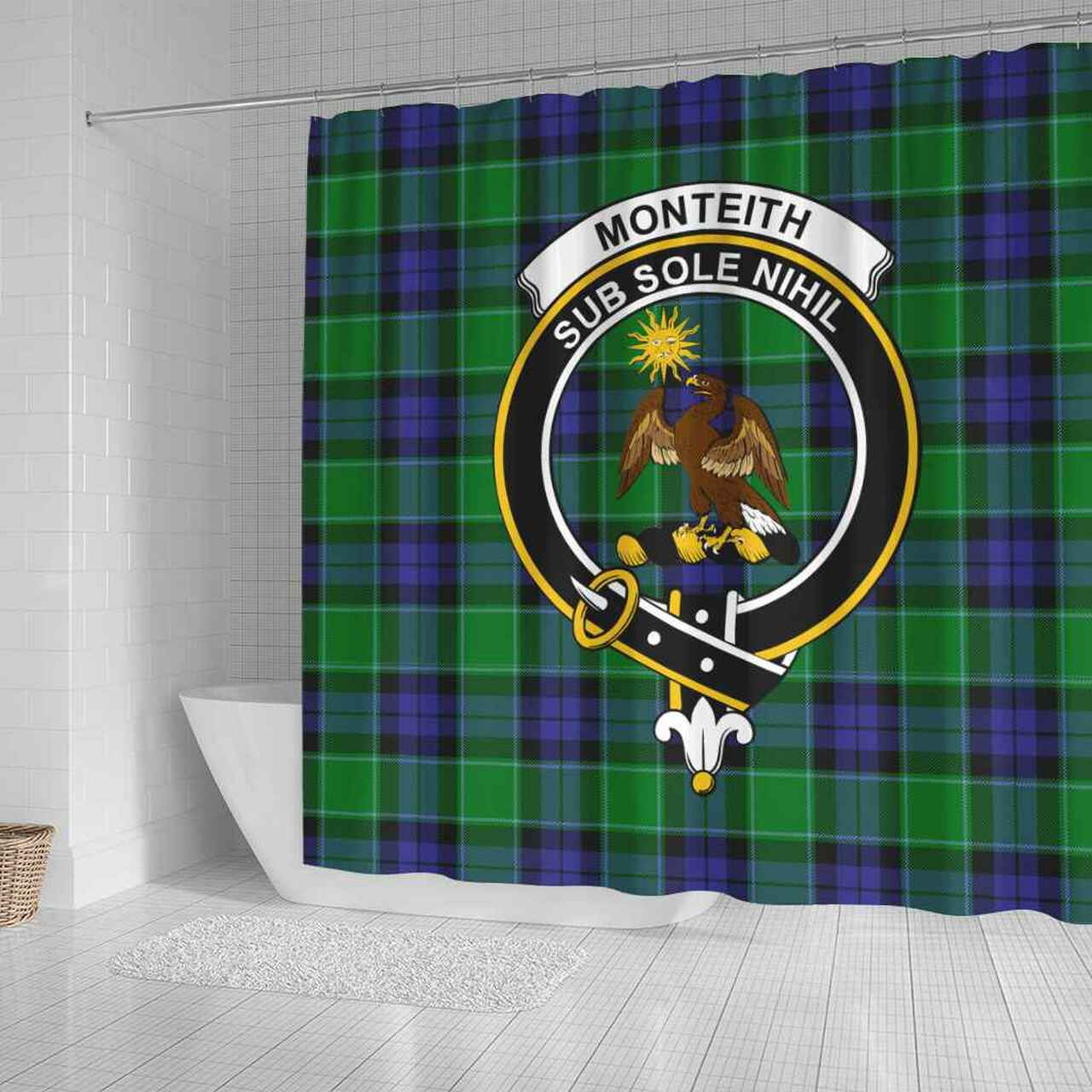 Monteith Tartan Crest Shower Curtain