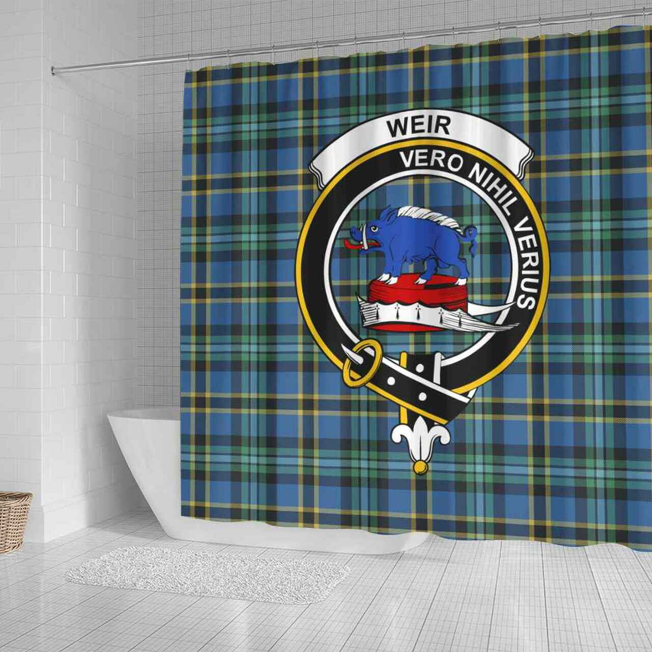 Weir Tartan Crest Shower Curtain