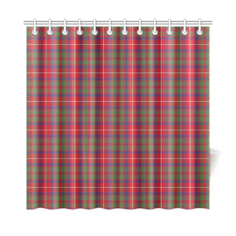 Shaw Red Modern Tartan Shower Curtain