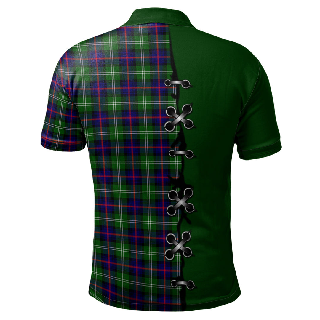 Sutherland Modern Tartan Polo Shirt - Lion Rampant And Celtic Thistle Style