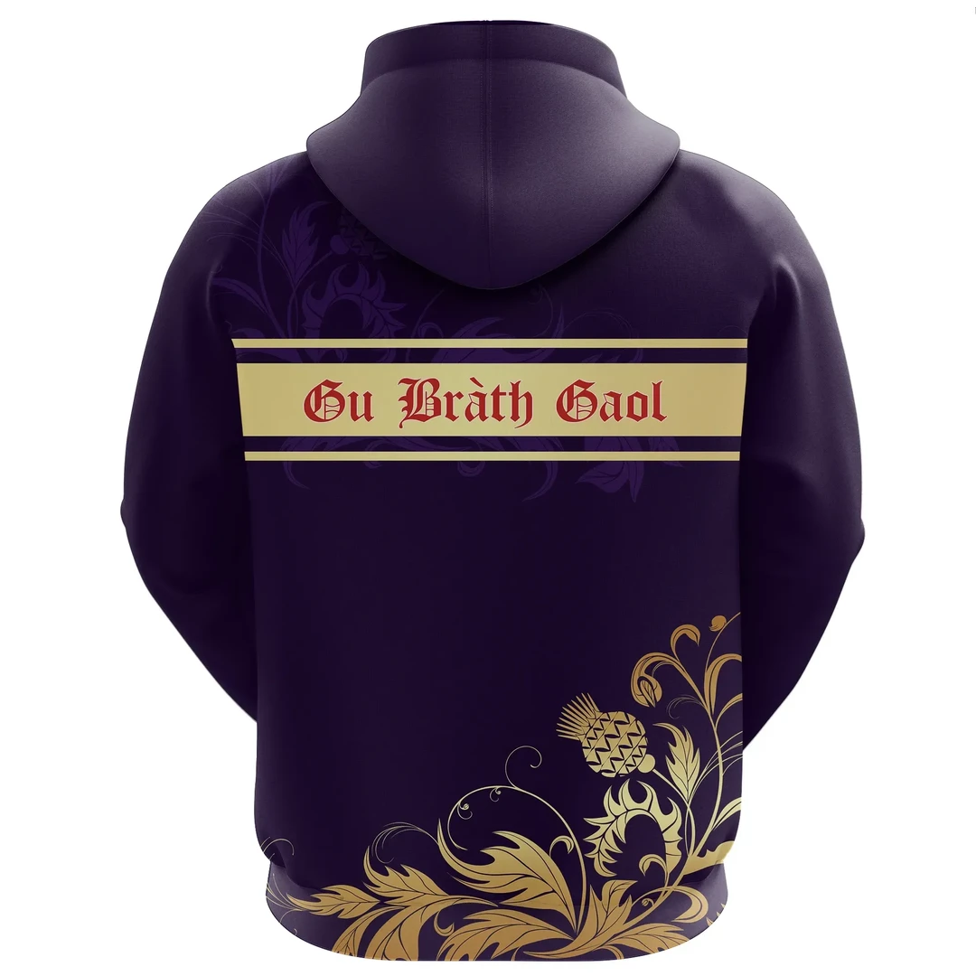 Scots Print Hoodie - Scotland Valentine Heart Thistle Celtic Style Hoodie