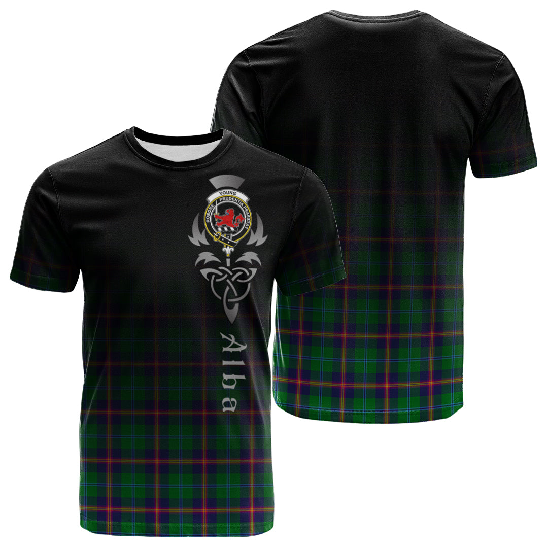 Young Modern Tartan Crest T-shirt - Alba Celtic Style